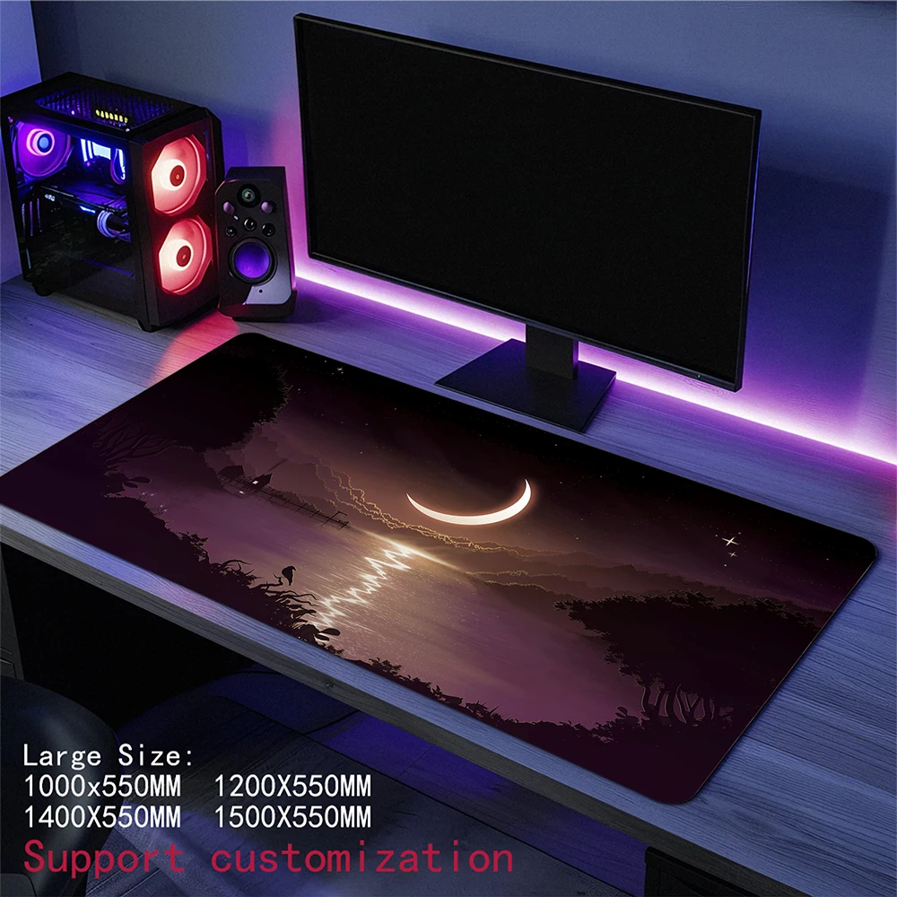 Extended Moonlight Landscape Mouse Pad Gaming Mousepad Gamer Desk mouse pad grande Large Keyboard Pads XXXL Game Mouse Mat