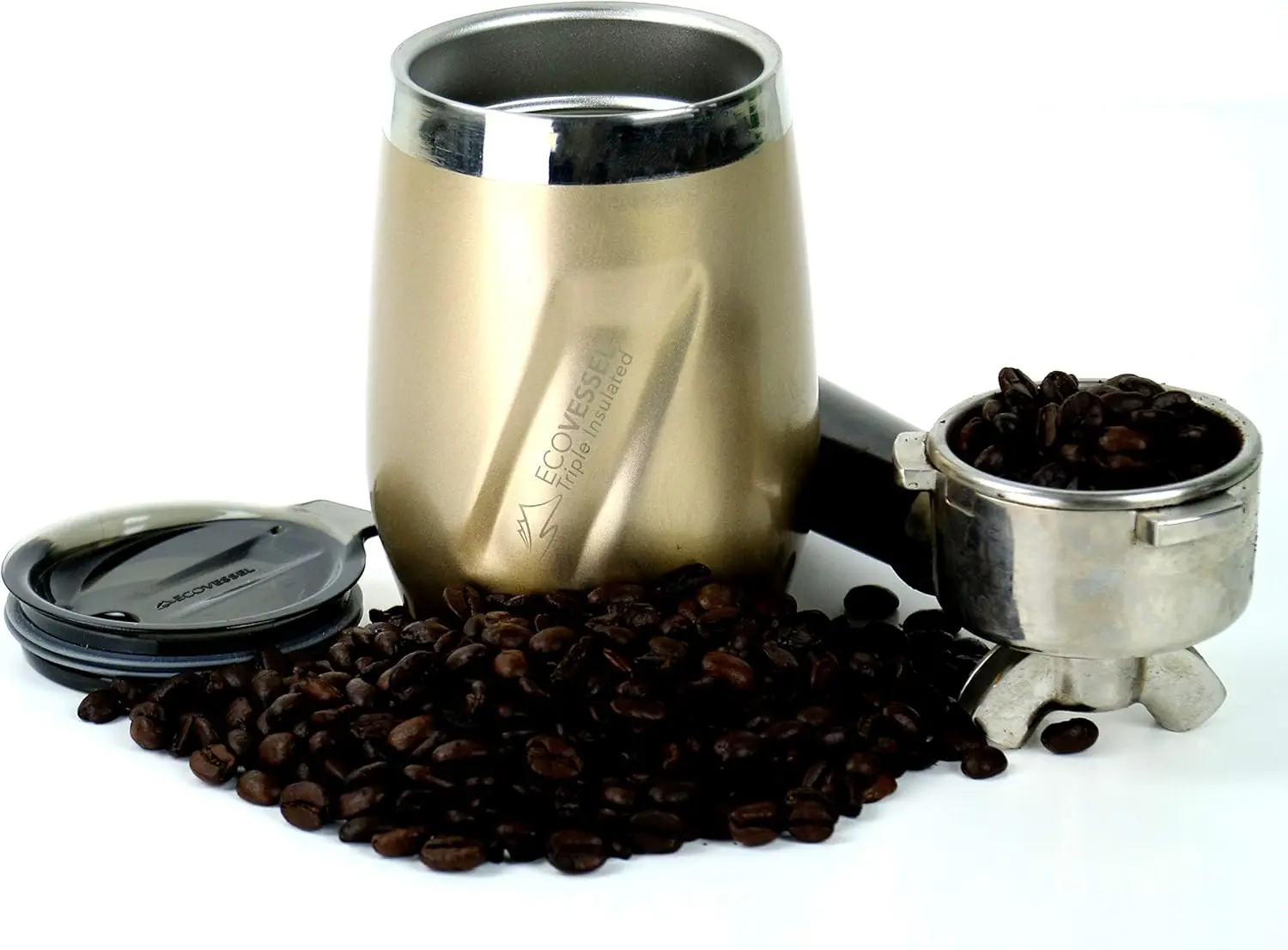 PORT drievoudig geïsoleerde roestvrijstalen beker met deksel, gebruikt als wijnglas, koffiemok en meer – 10oz