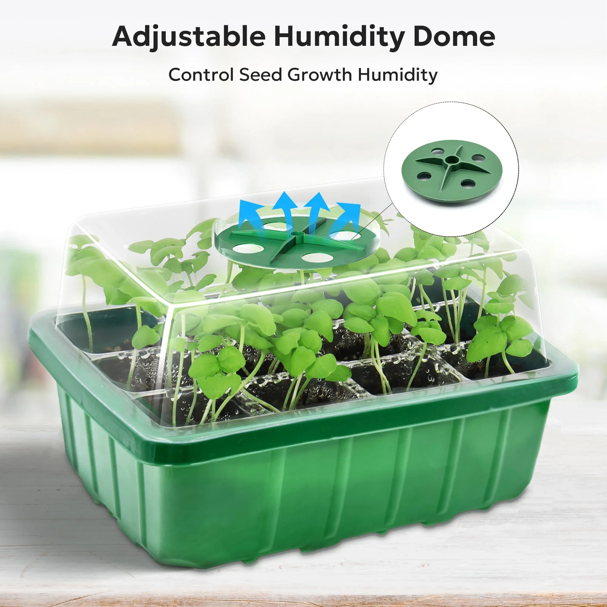 Seed Starter Tray Plant Starter Kit and Base Mini Greenhouse Germination Kit for Seeds Growing Starting