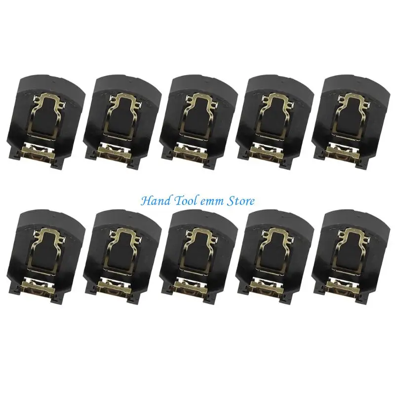 H37F CR2025 3V Cell Mount CR2032 Battery Holder ABS Metal Base Container Box Secure Connection For Remote Calculators
