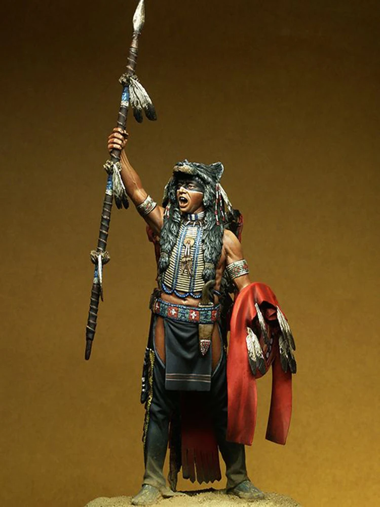 

Assembly Unpainted Scale 1/18 Ancient good stand Chief 90mm figure Historical Resin Model Miniature Kit