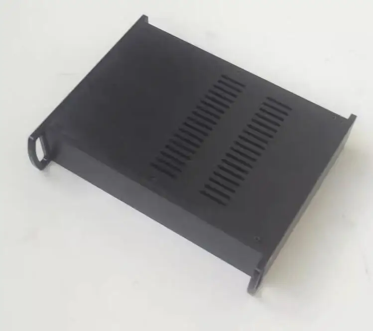 

Black all aluminum power amplifier chassis preamp DAC install housing with handle W316*H70*D250mm