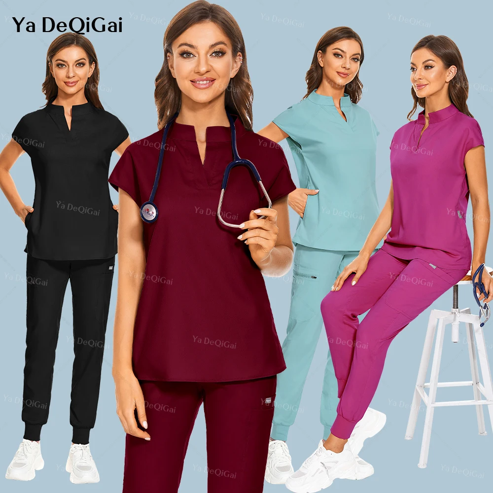 Hospital Surgical Uniforms Women Beauty Tops Pant Medical Nurse Uniforms Scrubs Set Clinical Nursing Accessories Doctors Clothes