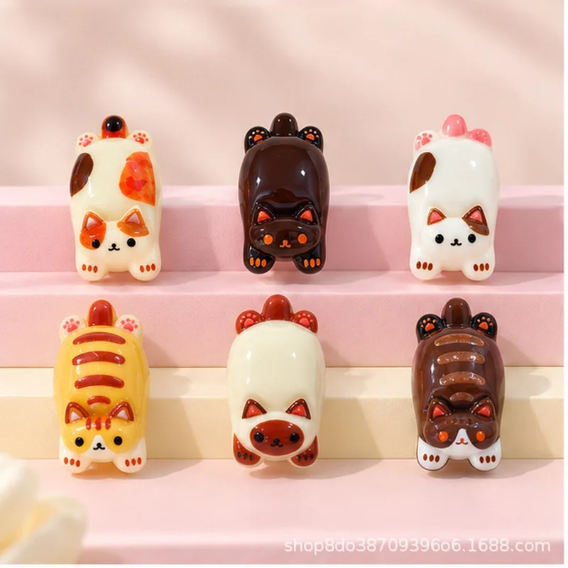 100pcs Kawaii Mini Kitten Creep Cartoon Resin Flatback Accessories DIY Bracelet Necklace Pendant Jewelry Hairpin KeychainDeocor