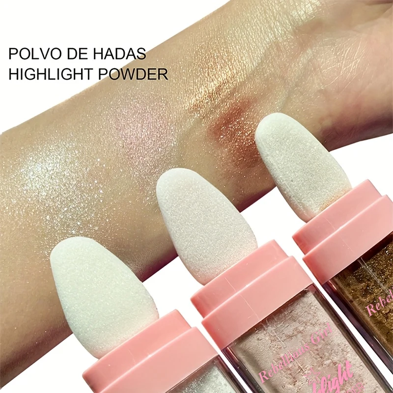 Polvo Iluminador con Brillo de Hadas - Varita de Brillo para Maquillaje Facial y Corporal, Polvo Brillante para Novias en el Día de su Boda
