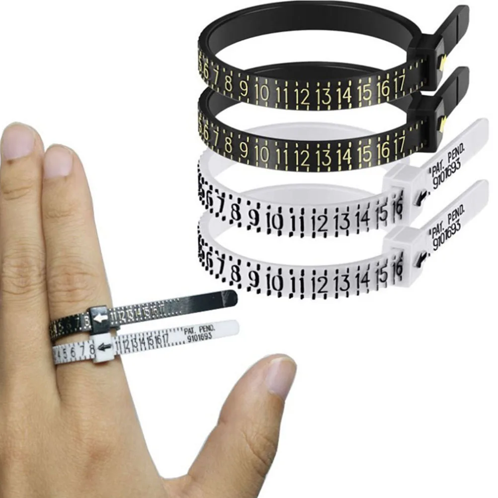 

10 Pcs Ring Finger Measuring Device Measurer Size Tool Sizer Black for Rings Gauge