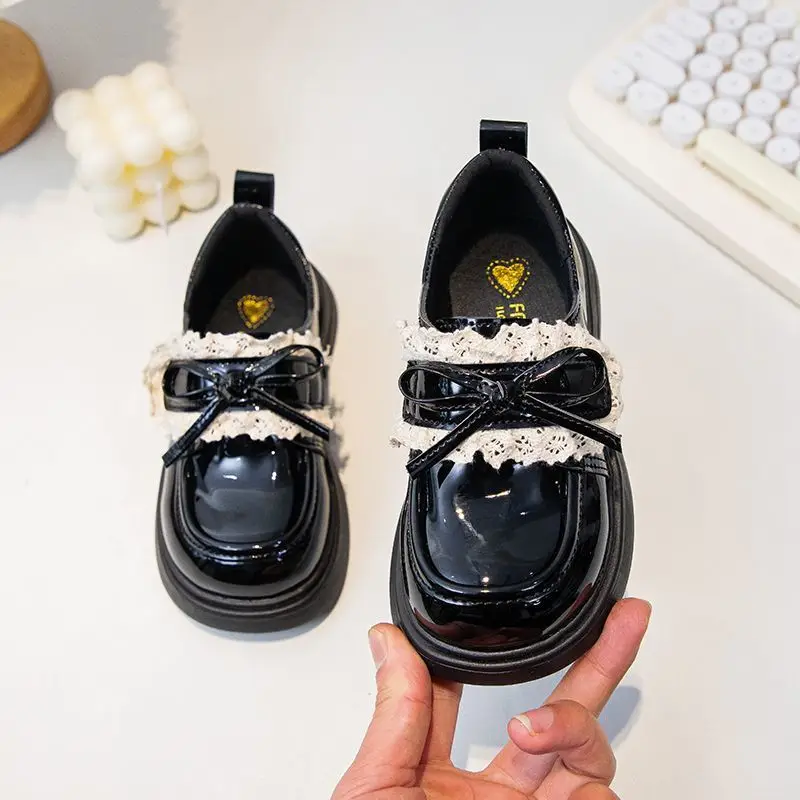 

Soft Sole Leather Mary Jane Shoes Girls Princess Loafers 2026 New Style Fashion Kids Black Children's Shoes