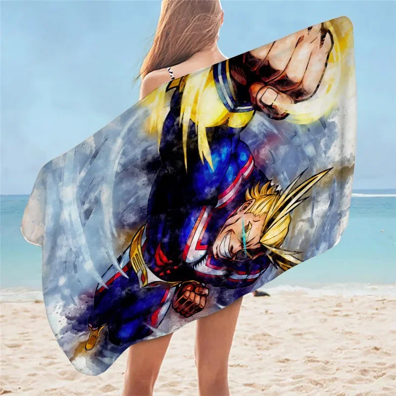 All Might New 3D Digital Printing Rectangular Bath Towel Outdoor Travel Portable Microfiber Absorbent Towel