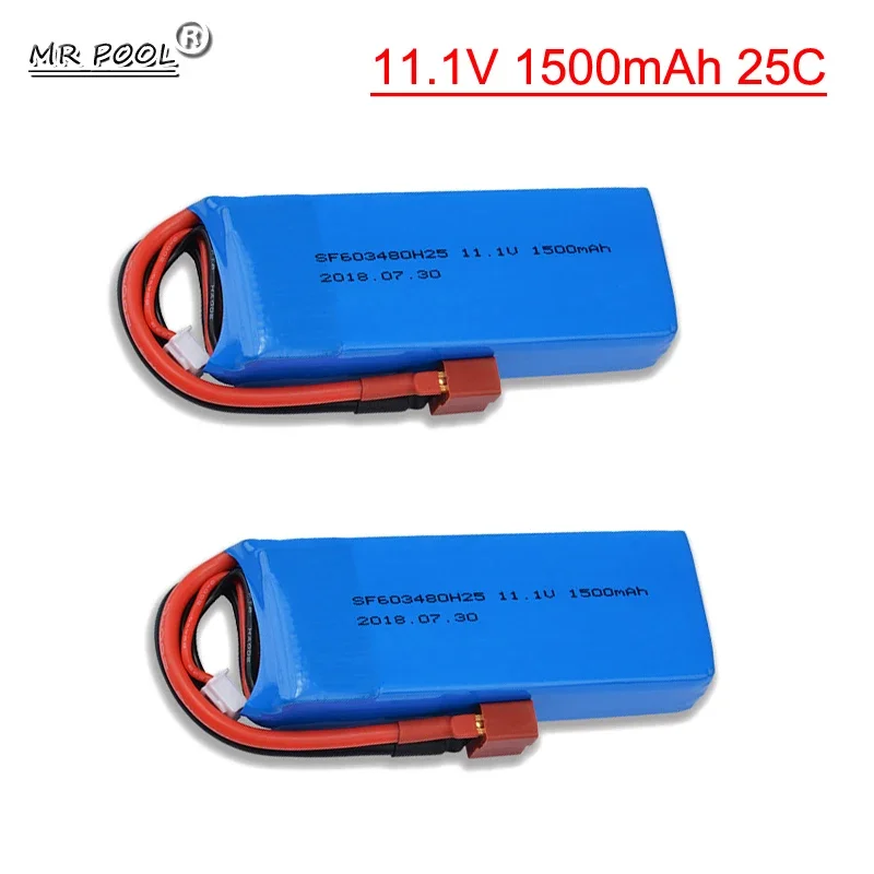 3S 11.1V 1500mAh 25C LiPo Battery  for WLtoys V950 Remote Control Helicopter Airplane toys accessories 11.1V Battery T Plug