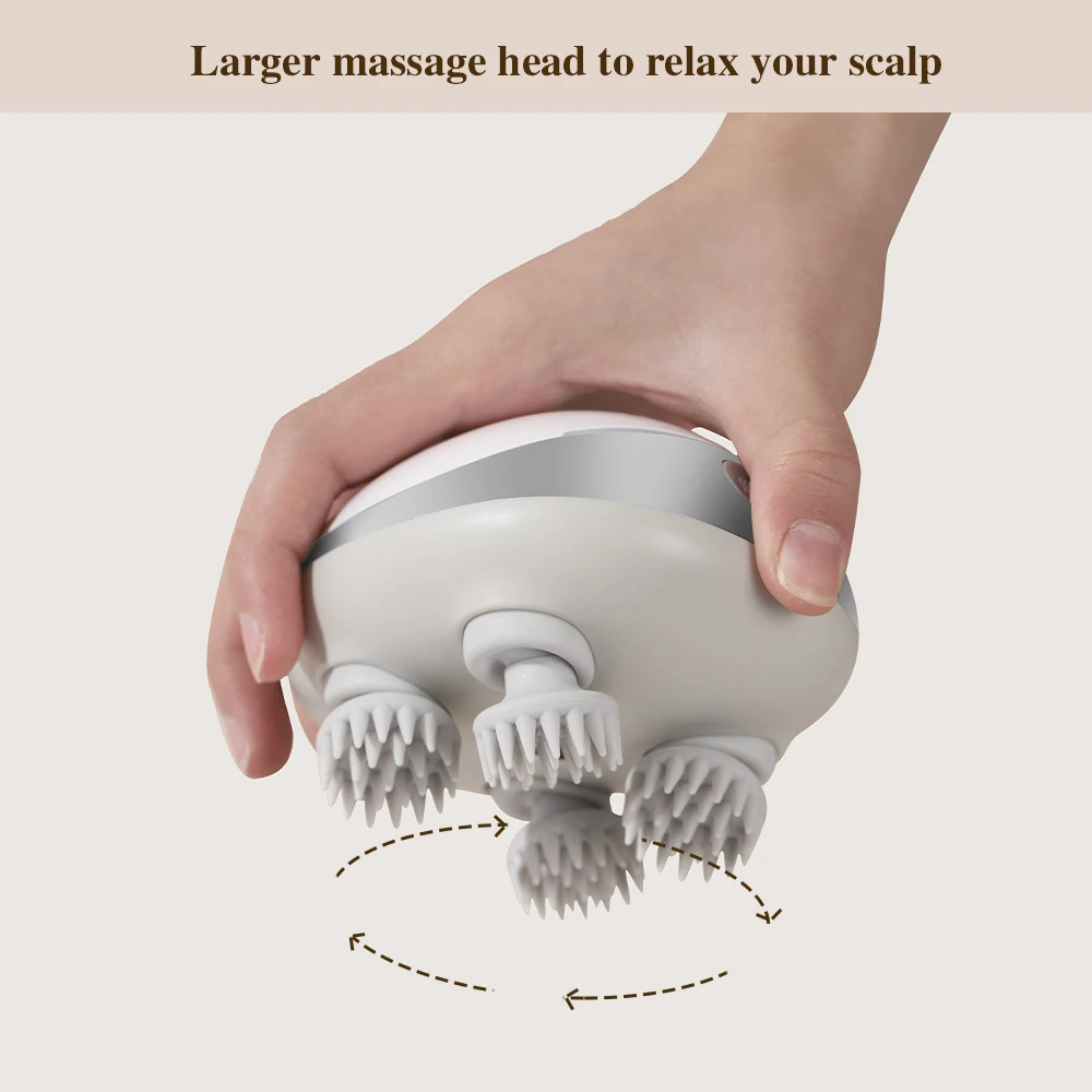 Multi-Functional Rechargeable Microcurrent Head Massager—Electric Handheld Scalp Massager