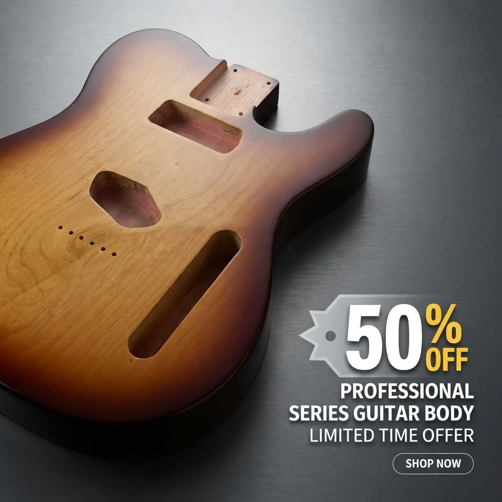 TL Style Electric Guitar Body Gloss Polyester Finish Sunburst Color Guitar Replacement Part Upgrade Kit for Build