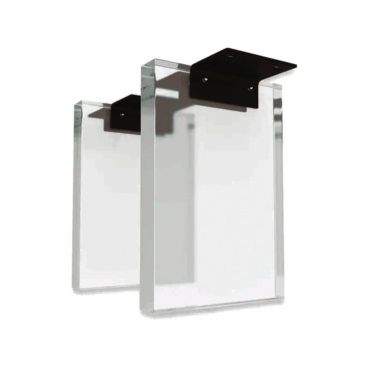 Set of 2 Solid 1/1.6/2 Inches Thick Clear Acrylic Rectangle Coffee Bench Legs Lucite Legs for Furniture Replacement