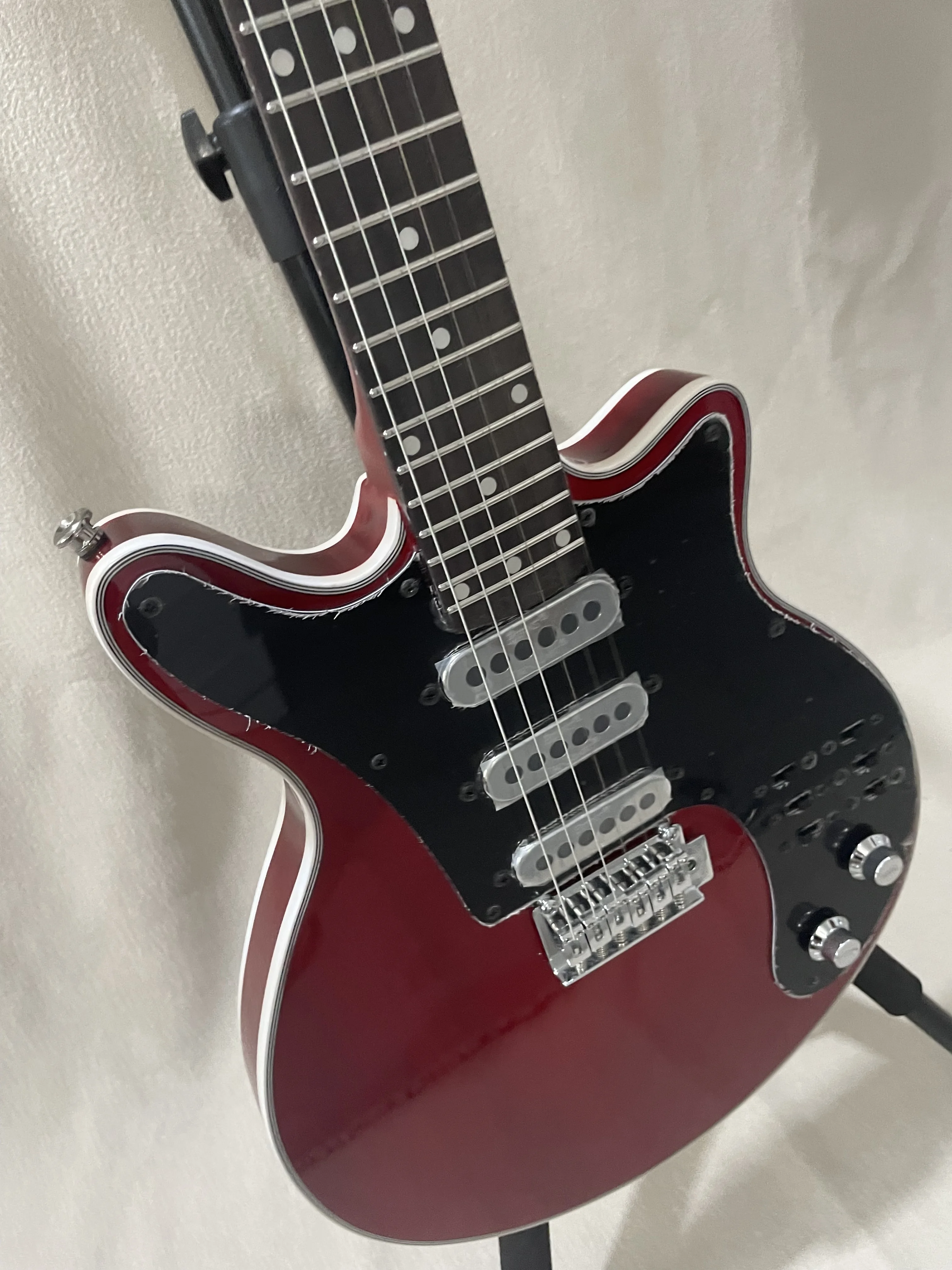 Electric Guitar 6 String Red Brian May 3H Pickups Silver Accessories Left hand And Right hand