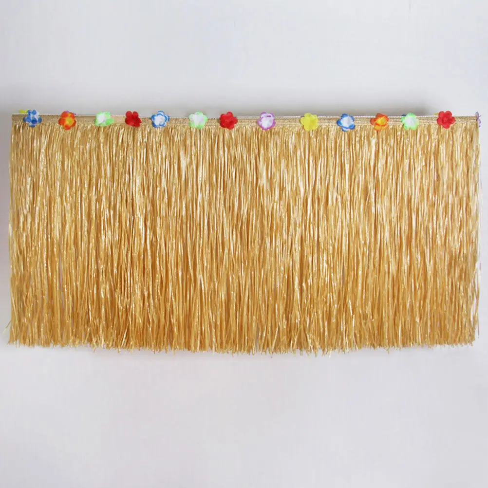 2Pcs Hawaiian Grass Table Skirts Luau Party Decorations Large Size Summer Beach Party Table Skirt Tropical Theme Supplies