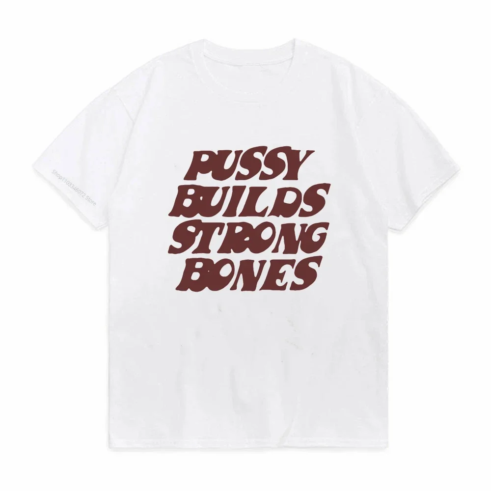 Pussy Builds Strong Bones Rapper Playboi Carti T Shirt Vintage Hip-Hop Oversized Men's Short Sleeve Cotton T-Shirts Casual Tees