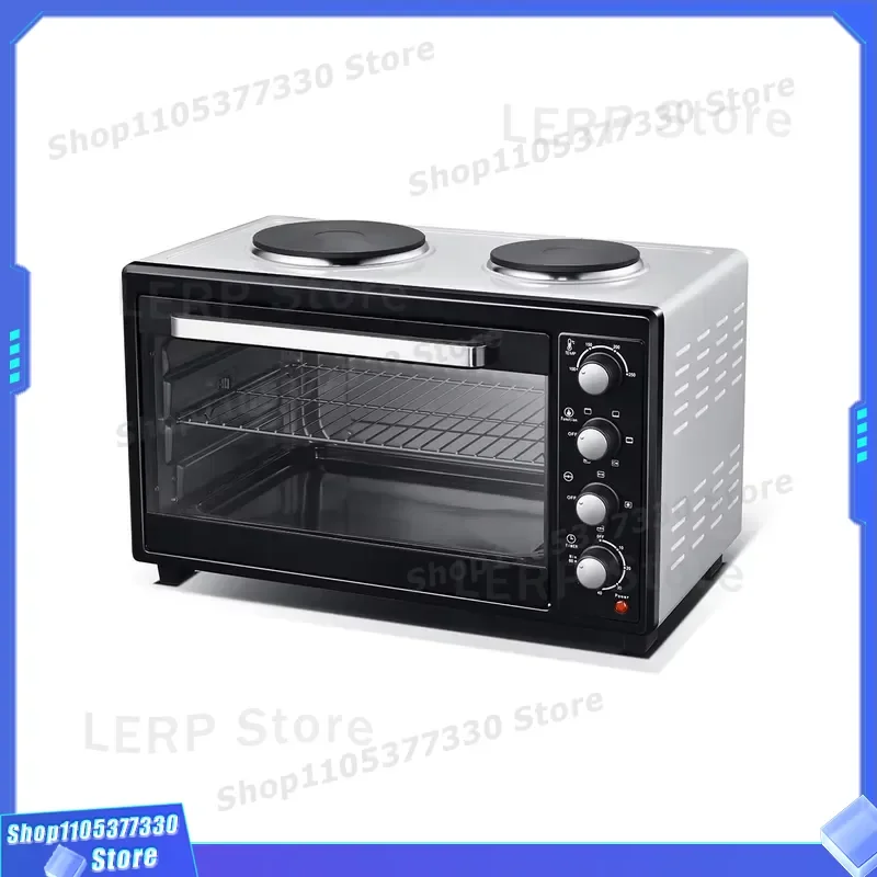 1800W 45L Electric Pizza Oven Stainless Steel Convection Baking Machine Portable Household Freestanding Unit with Double