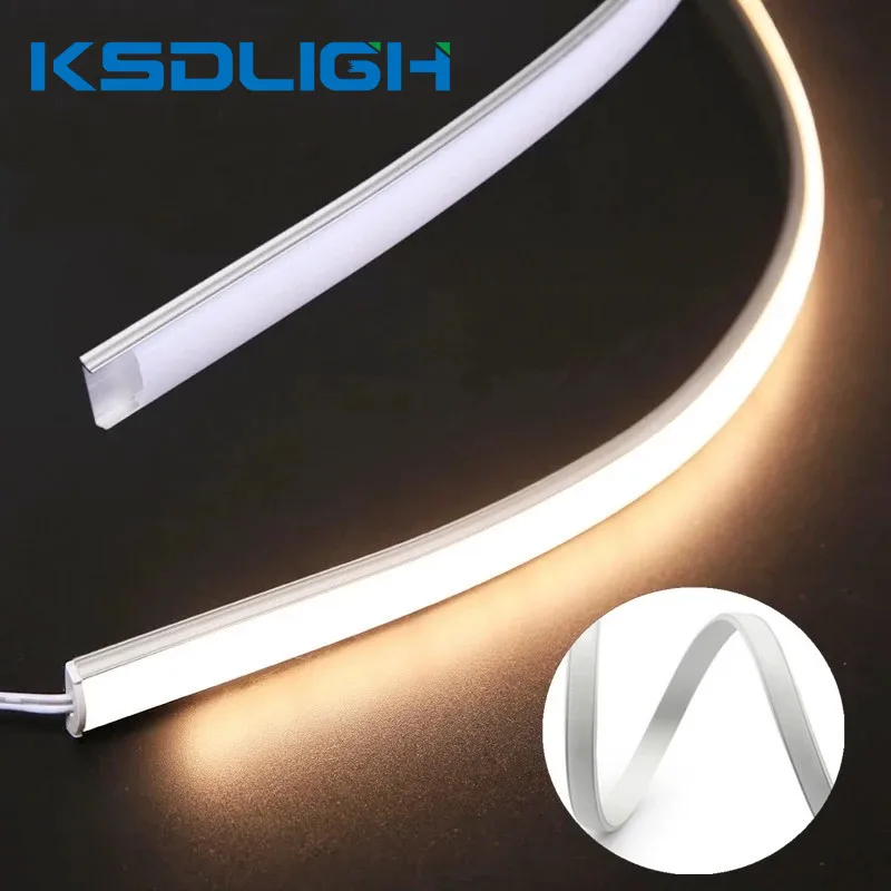 2-20pcs/lot 0.5m/1m Flexible Aluminum Profiles Ultra-thin U type Flat Bendable 5050 5630 LED Strip Lights Channel Milky Cover