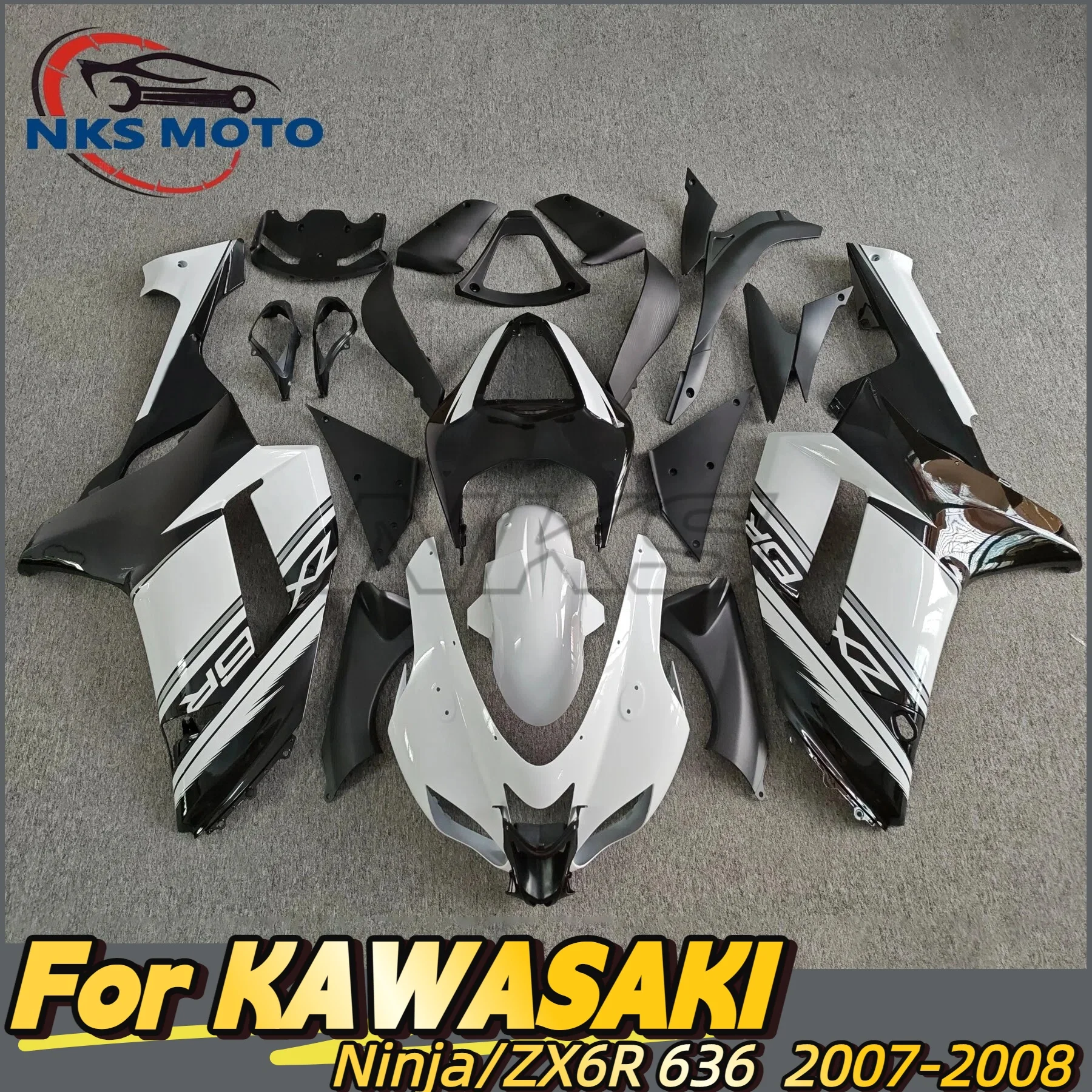 

New ABS For Ninja ZX6R 600 2007 2008 zx-6r zx 6r 636 07 08 Fairing kit Bodywork Cowl Bright Black