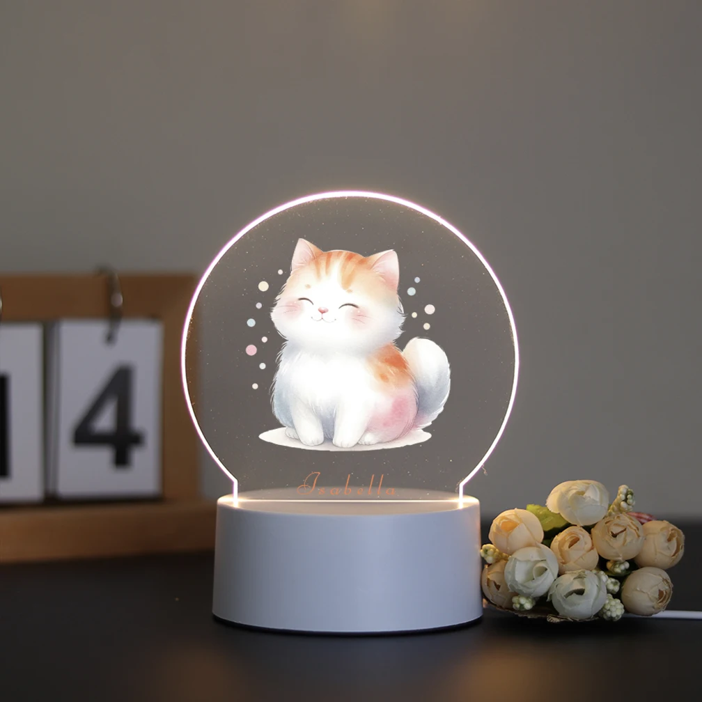 1 personalized night light a kitten 3D Visual Design for Home Customized souvenirs, wedding anniversary gifts, bridesmaids gifts