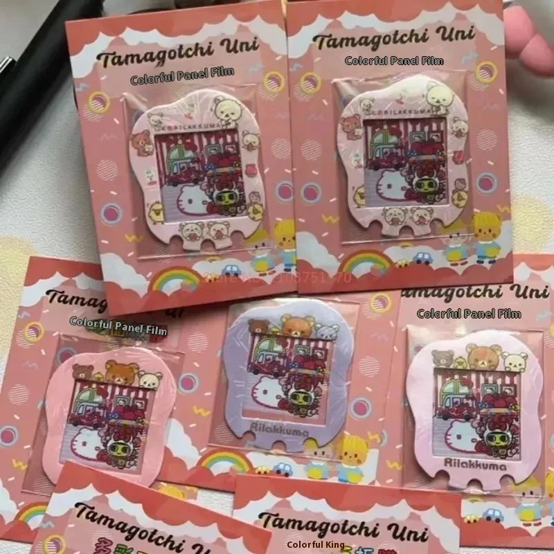 Miniso Sanrio Tamagotchi Uni Лицевая панель Силиконовая защитная пленка Kawaii Стикер Милый котенок Тамагочи Защитный орнамент Подарки