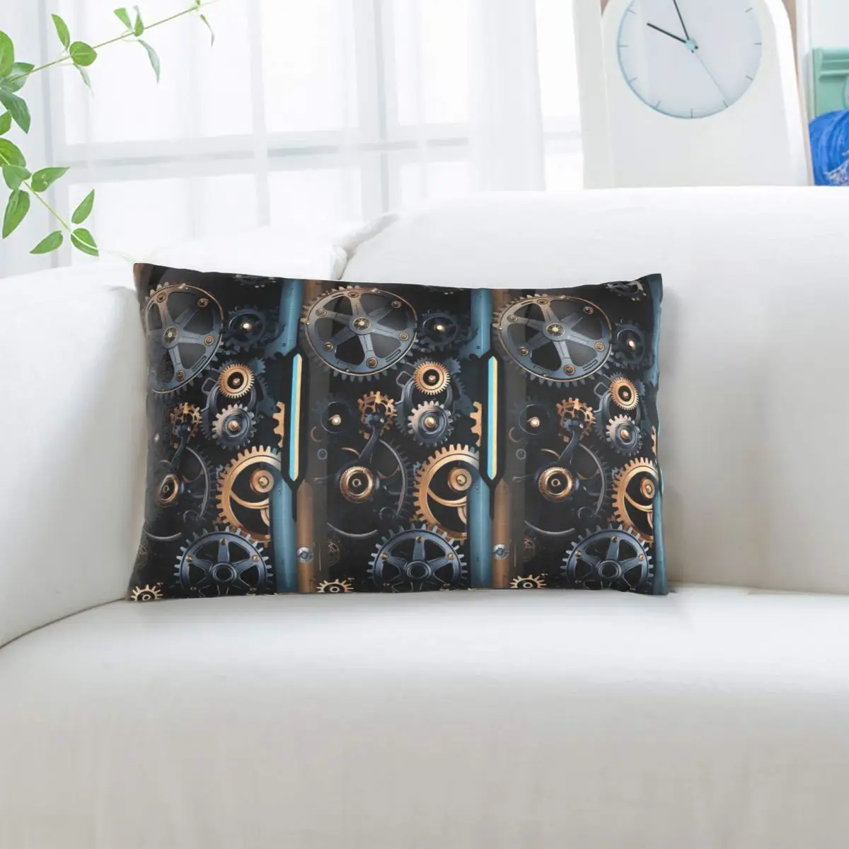 Mechanical Machine Gears Steampunk Style Rectangle Pillowcase Cushion Cover Decorative Bedroom Bed Home Comfort Throw Pillow