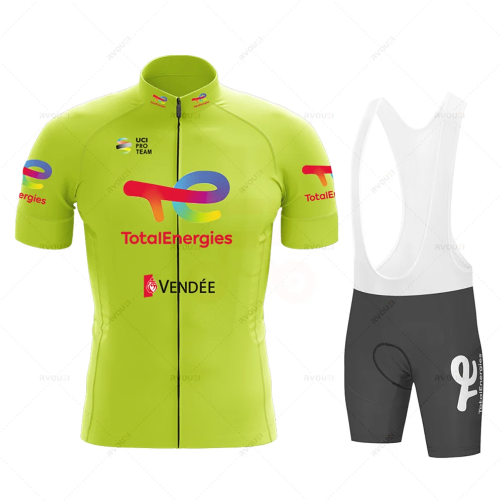 Total Energies Cycling Clothing Set Team Jersey Kit Men Breathable Short Sleeve MTB Clothes Bike Uniforme Ropa Ciclismo Hombre