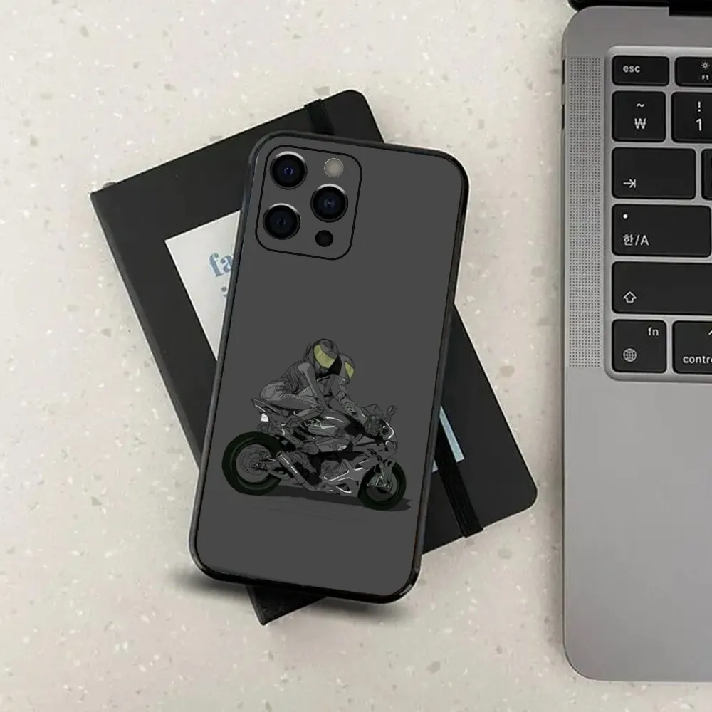 Moto Cross Motorcycle Sport Phone Case For Apple iPhone 15,14,13,12,11,Pro,X,XS,Max,XR,Plus,Mini Soft Black Cover - view 3