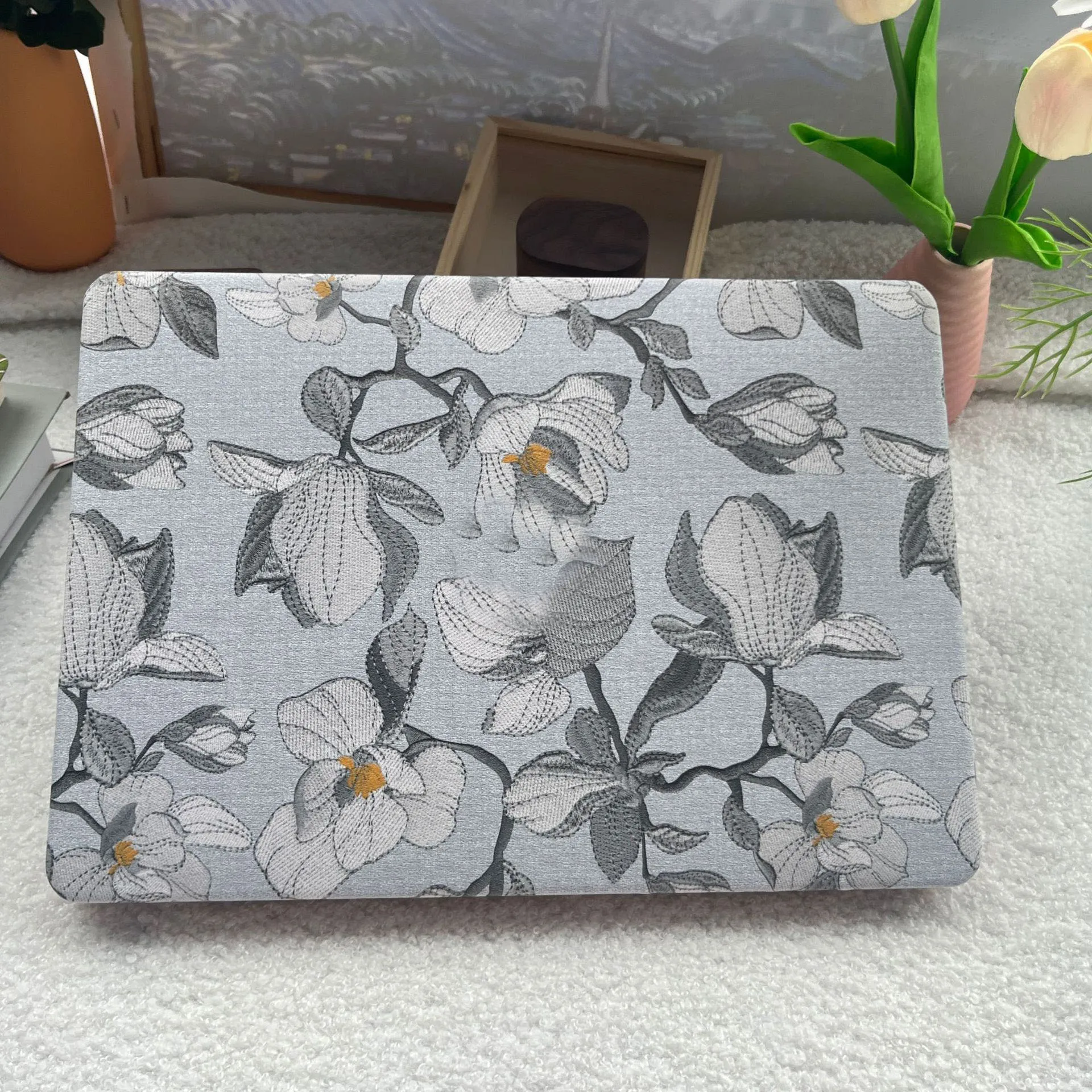 

Luxury Plant MacBook Case, Flower Laptop Case for MacBook Air 13 Macbook Pro 13 16 14 A2442 15 A1990 With Cutting Out Logo