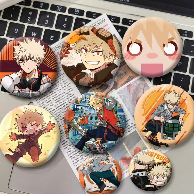Anime Peripheral Katsuki Bakugo Badge Cartoon Role Playing Brooch Funny Soft Button Pin Custom Jewelry Accessories Hat Bag Decor