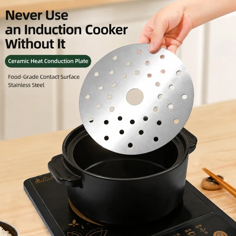 Stainless‑steel Induction Cooker Heat‑transfer Adapter Plate Magnetic Conductive Disc for Casserole Ceramic Glass Pot Plastic view 2