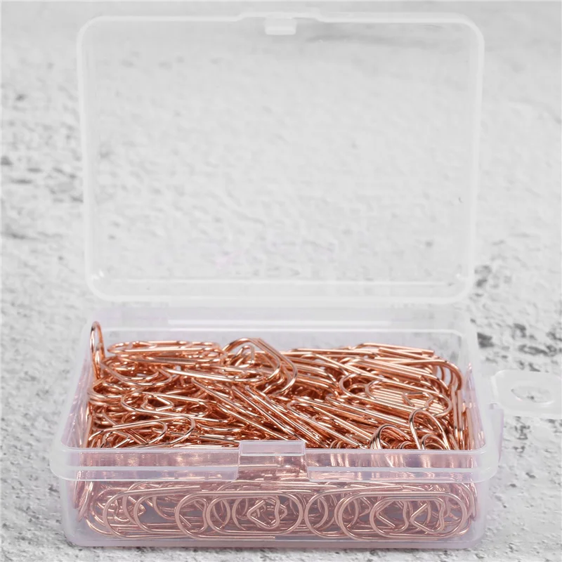 150 Pieces Rose Gold Cute Paper Clips Mini Clips Heart Shaped Paperclips Bookmark Clips for Office Supplier School