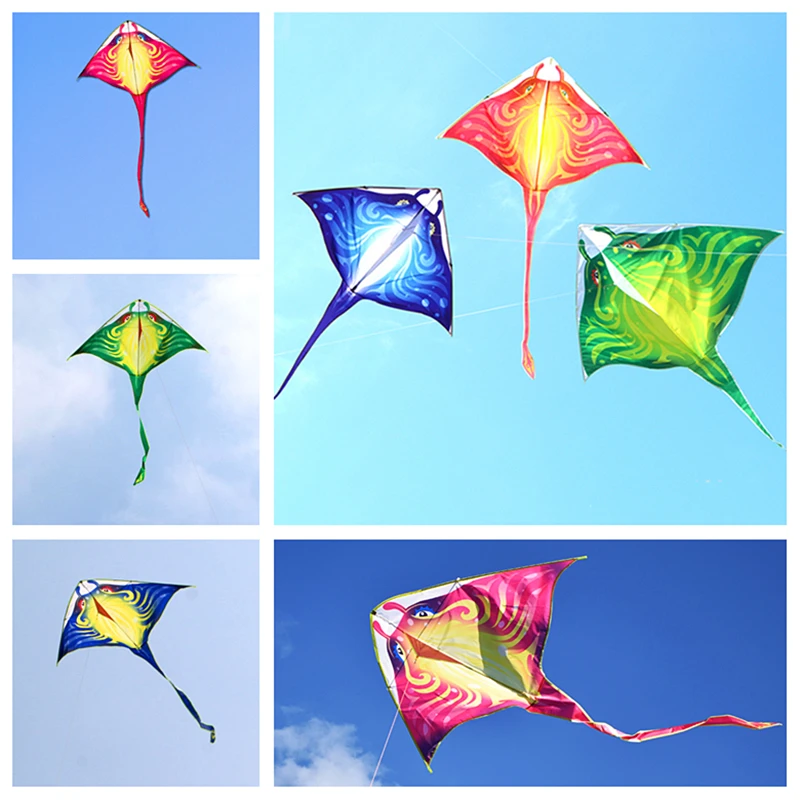 free shipping devil fish kites flying toys for children kites goldfish kites shark kite breeze kites cartoon kite nylon line koi