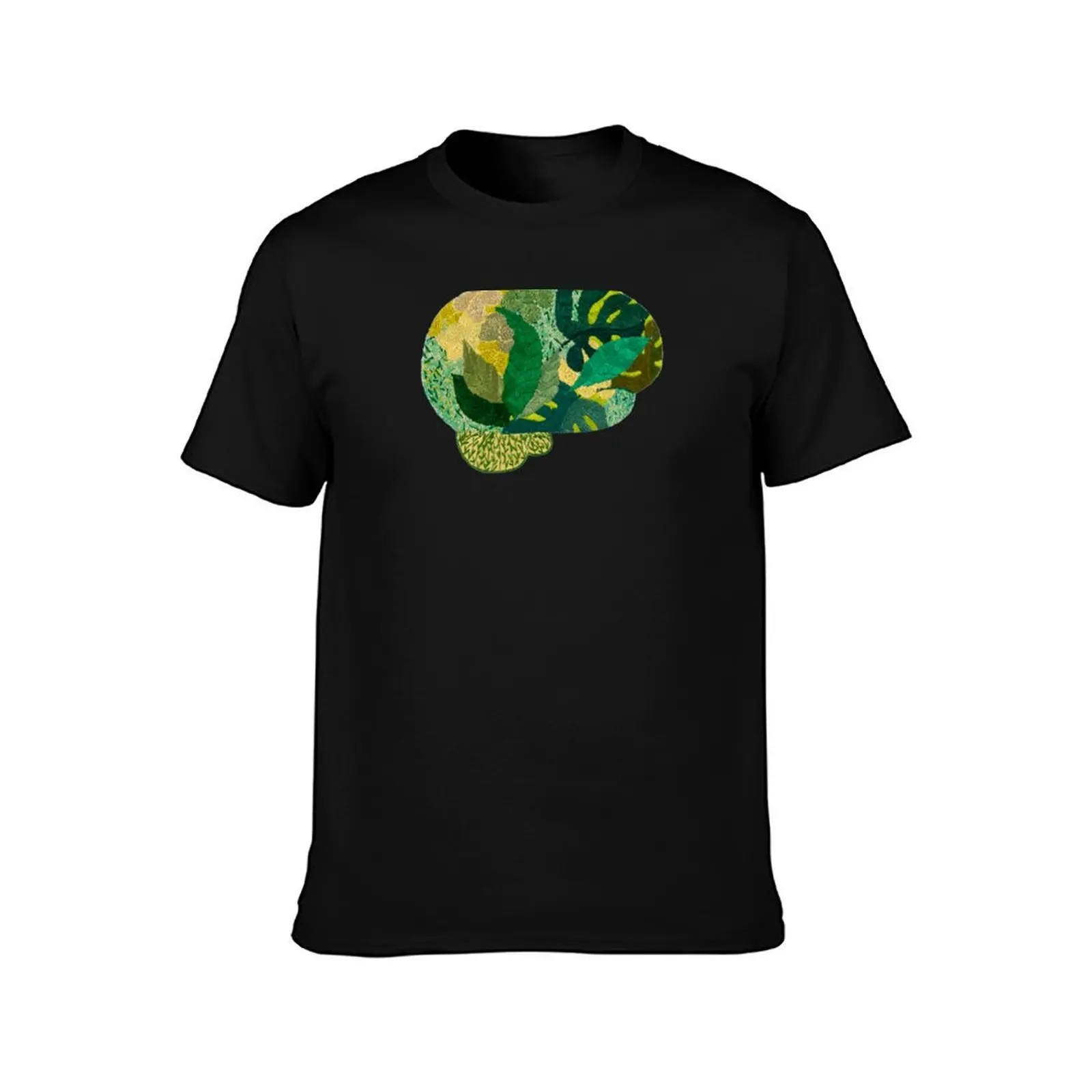 Green Growth Neuro artwork by Laura Bundesen T-Shirt, Summer Casual Cotton Tee, Oversized Streetwear Tops, Vintage Graphic Print