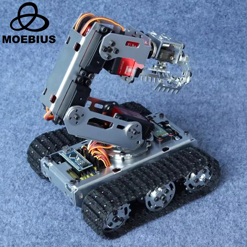Aplicación de Control de Joystick, brazo de Robot móvil, chasis de tanque de coche con servomotor Digital de 20KG, manipulador Arduino DIY, piezas de brazo mecánico
