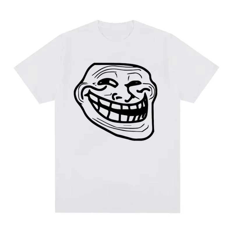 Troll Face Memes Angry Men Release Fun Meme T-shirts Women's Retro Fashion Harajuku Casual Street Tees Aesthetic Tops