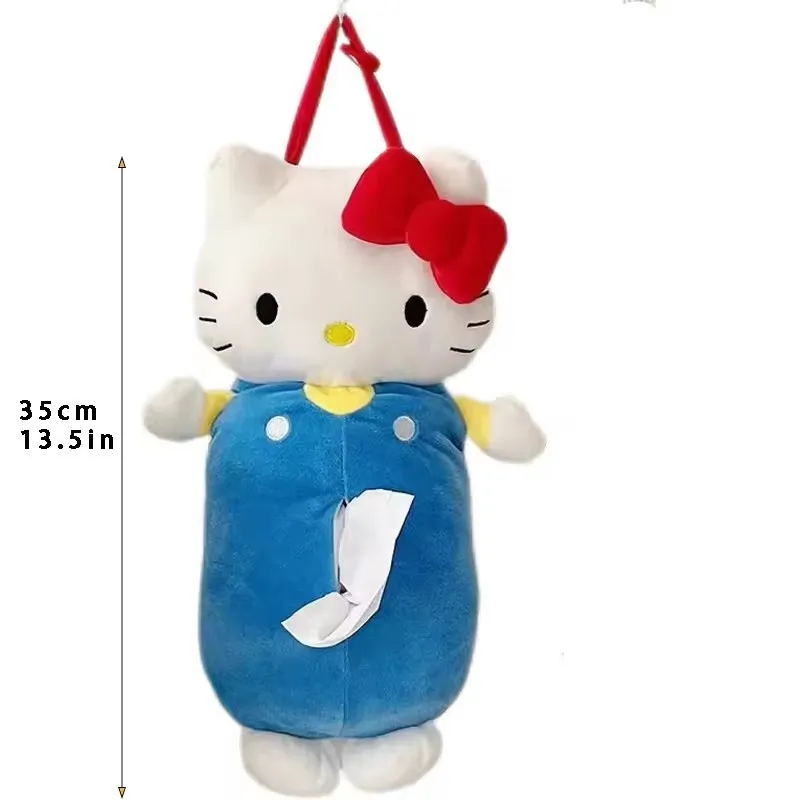 Kawaii Cartoon Sanrio Hello Kitty Furniture Kitchen Storage Hanging Tissue Box Cute Wall Mounted Tissue Cover Girl Birthday Gift