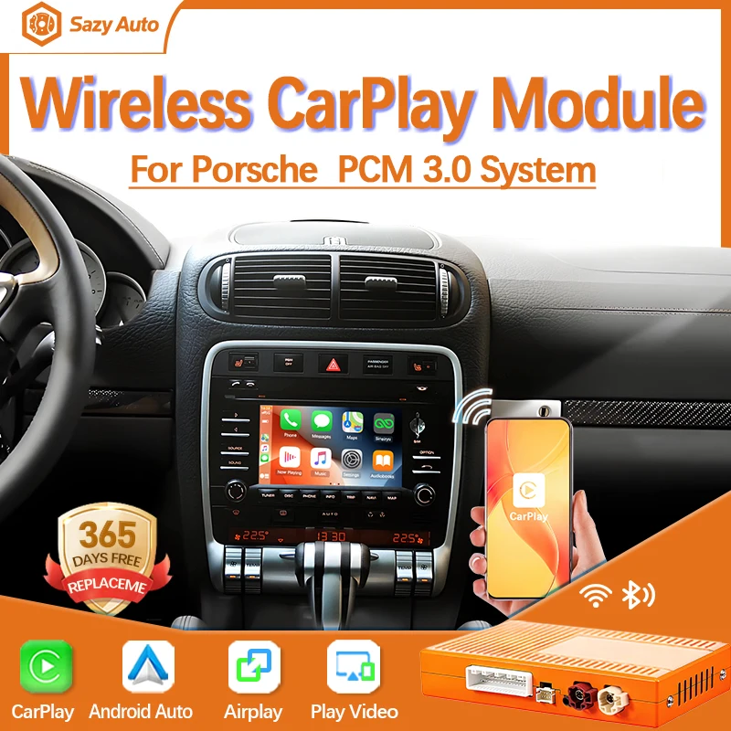 Módulo carplay para porsche/panamera/cayenne/macan/cayman/boxster 911 pcm 3.0 android auto ai caixa multimídia tela de 7 polegadas