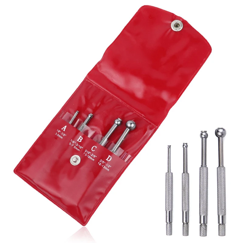 4Pcs Adjustable Telescopic Bore Gauge 3-13mm Graduated Precision Hole Diameter Measuring Tool Set
