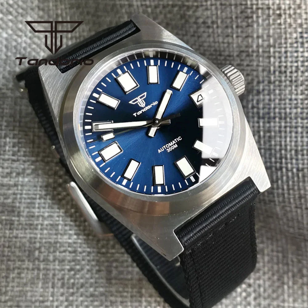 20bar Waterproof Steel Mechanical Watch Men 38mm 62mas NH35 PT5000 Wristwatch Domes Sapphire Glass Green Luminous Tandorio Brand