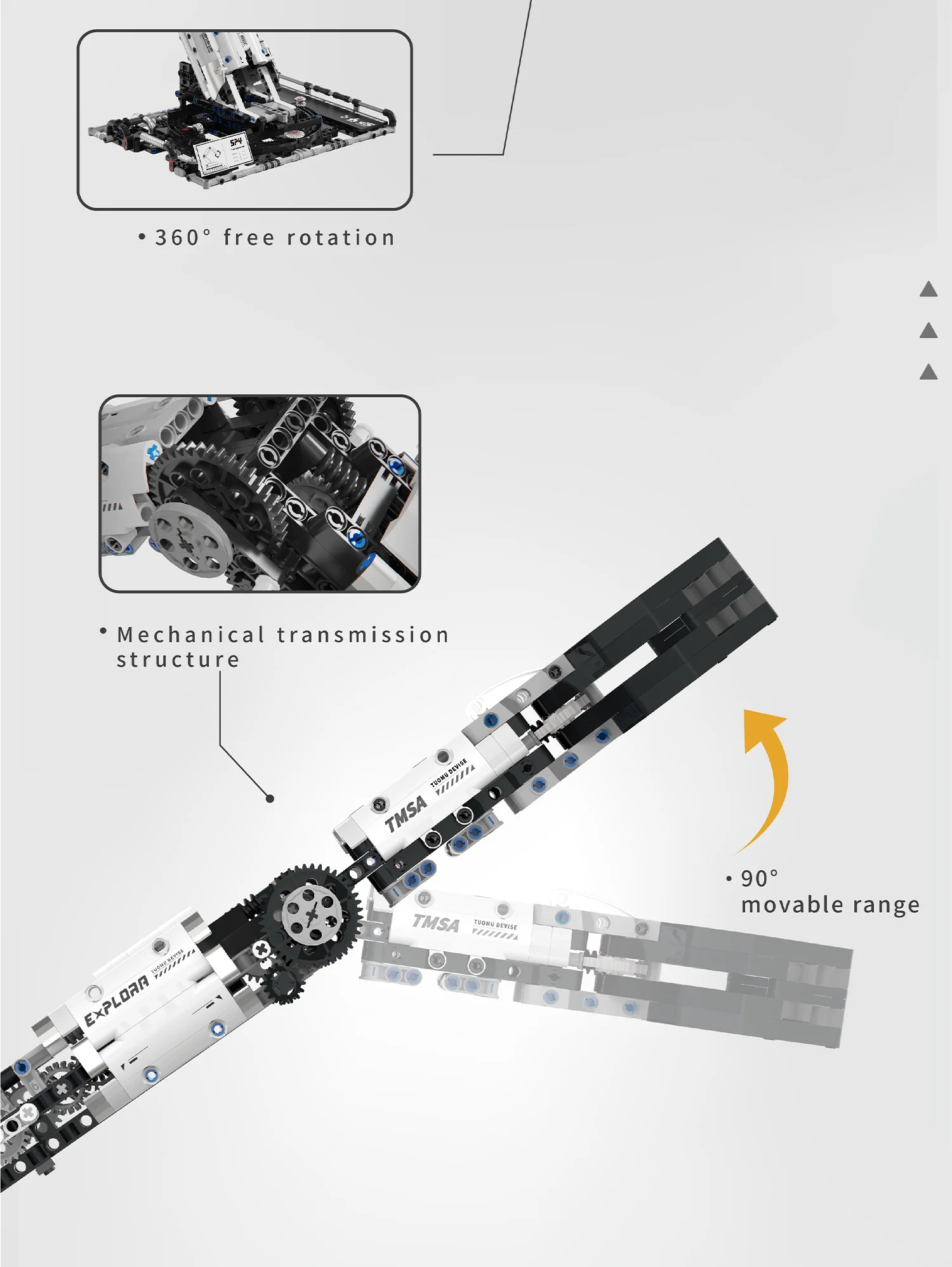 MOC Science and Technology Remote Control Robotic Arm Model Building Block Kit, APP Remote Control Programming Educational Toy