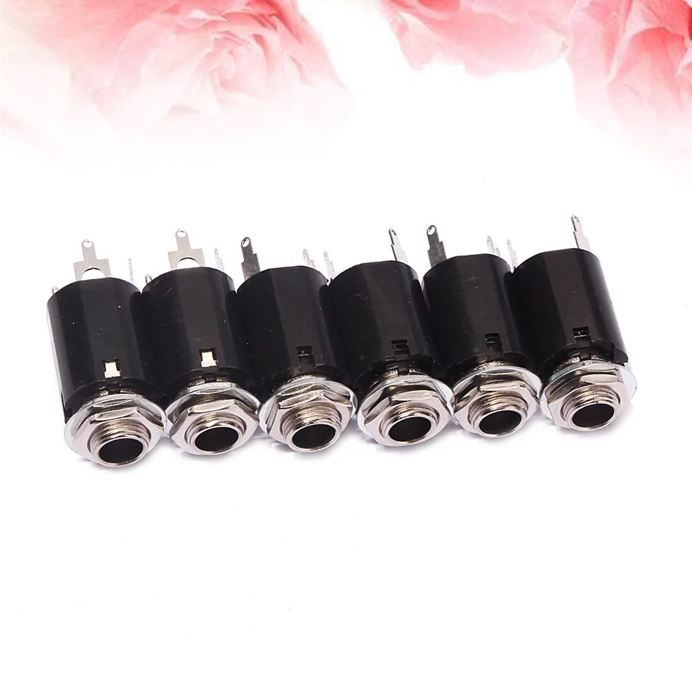

6 pcs 1/4 Inch 6.35Mm Endpin Jack Socket For Guitar Bass Cylinder Output Input Stereo Phone Jack Replacement Instrument Part