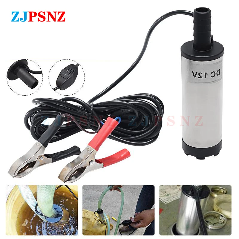 

30L/min 12V 24V Electric Submersible Pump Diesel Fuel Water Oil Car Camp Fish Kerosene Oil Fuel Transfer Pump Portable Mini Pump