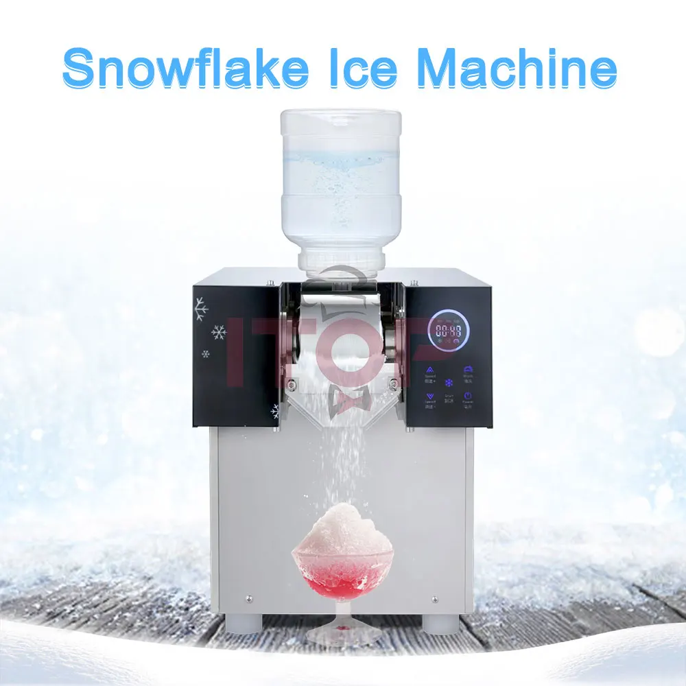 Full Automatic Milk Snow Ice Machine Snow Cone Ice Shaved Commercial 9 CM Roller Length Ice Maker Making Korean Bingsu Machine