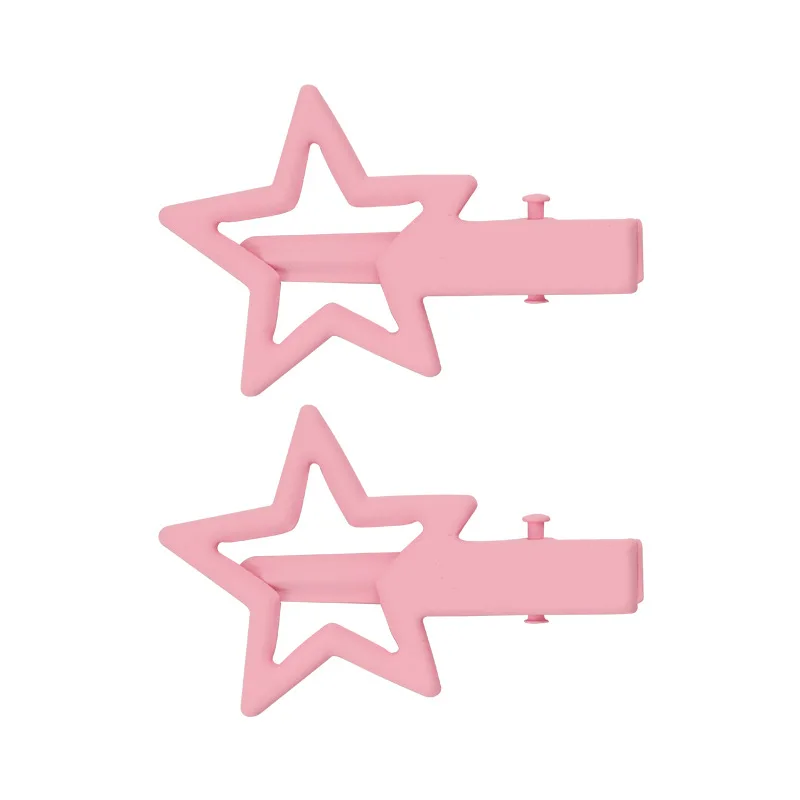 UXSL 2Pcs/Set Sweet Girls Colorful Hair Clips Star Barrettes Duckbill Clips Child Kids Headwear Women Hairpins Hair Accessories