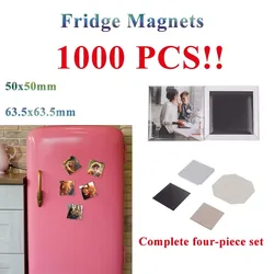 1000 PCS Magnet Parts Square Refrigerator Badge 50x50mm/63.5x63.5mm Fridge Magnet Home Decoration for Wedding Favors Party Gifts