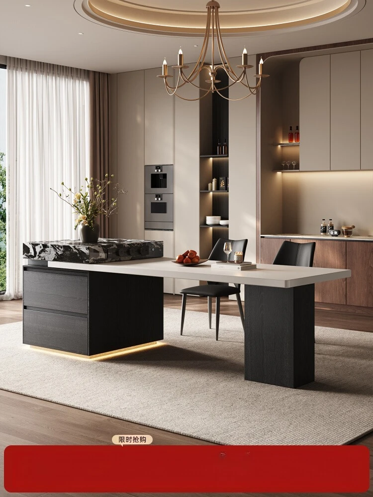 

Island table integrated retractable home modern simple small apartment open kitchen multi-functional island