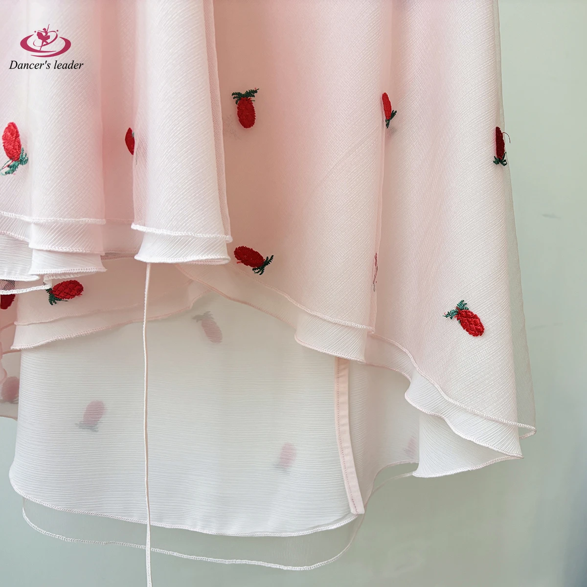 Saia de balé dupla camada abacaxi bordado saia de dança adulto macacão menina praticando ballet mini saia imagem