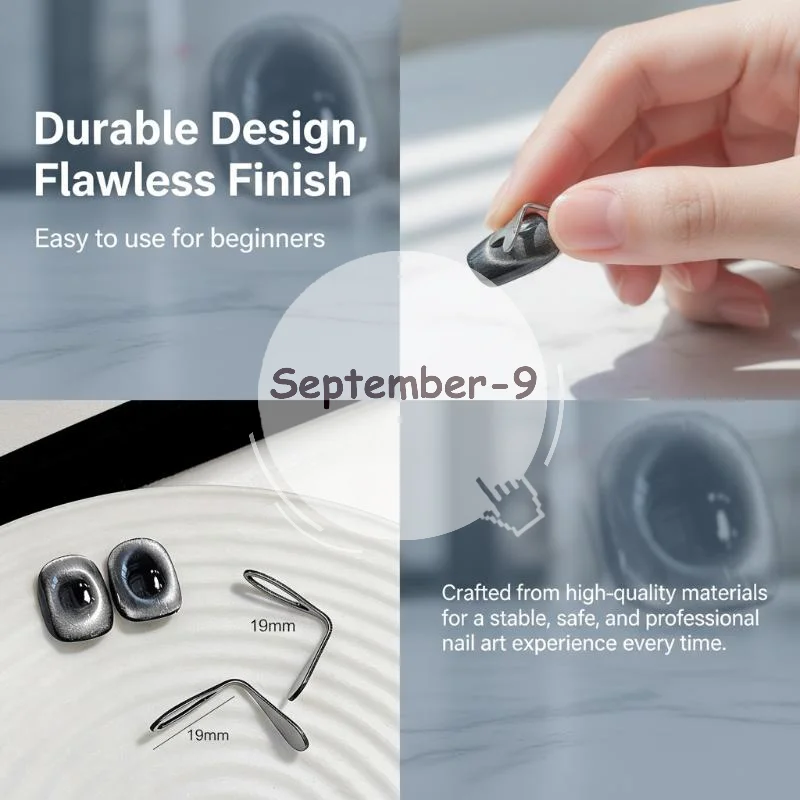 Black Hole Cat Eye Nail Art Magnet 4PCS Hollow Suck Magnetic Stick DIY Manicure Tools for Home Salon Magnetic Gel Polish Design