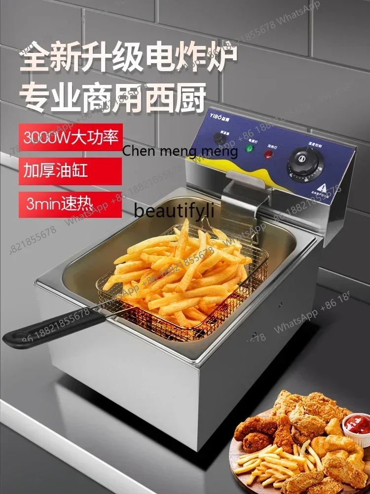 Z189 A06 Deep-Fried Pot Commercial Single and Double Cylinder Deep Frying Pan Fryer Equipment Stall Donut Fryer Gas Electric Fry