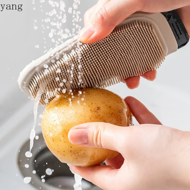 LMM Multifunctional Washing Potatoes Vegetables Fruits Cleaning Artifact Bending Cleaning Brush